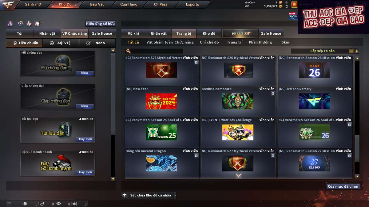 shop acc cf uy tin gia re